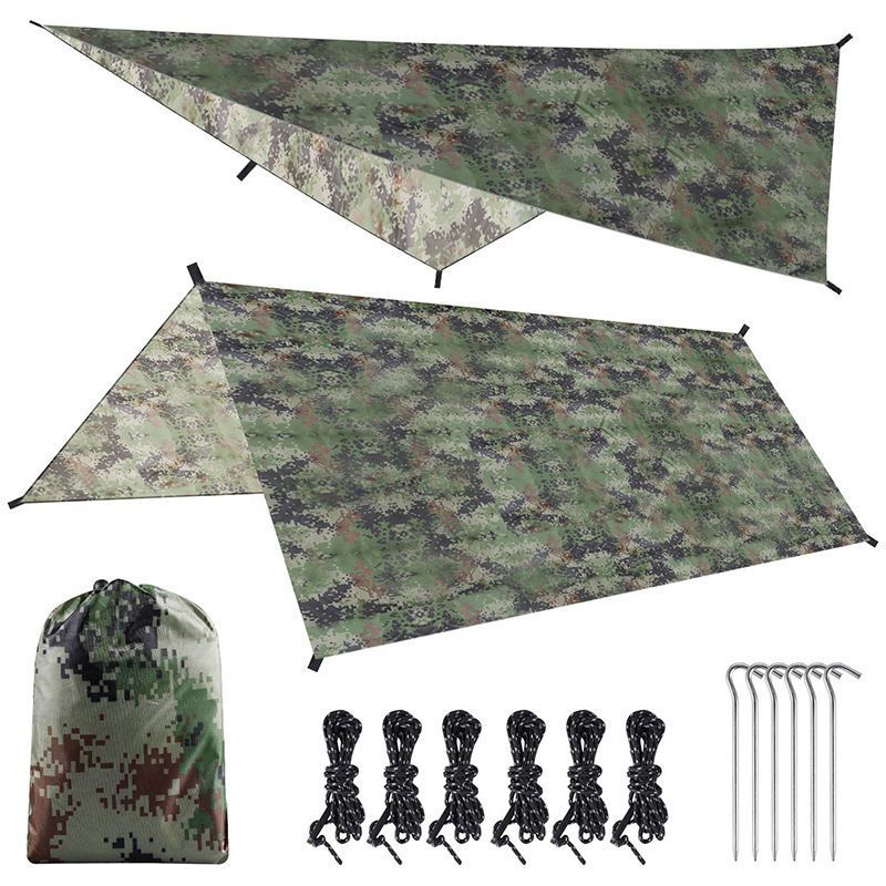 Outdoor camouflage canopy beach sunshade tent, beach canopy ground cloth, moisture-proof mat