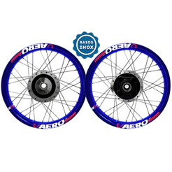 Par Roda Aro alumínio Viper Aero Azul Titan 125 00/04 Fan 125 05/08 Tambor Raios 3,5mm Inox