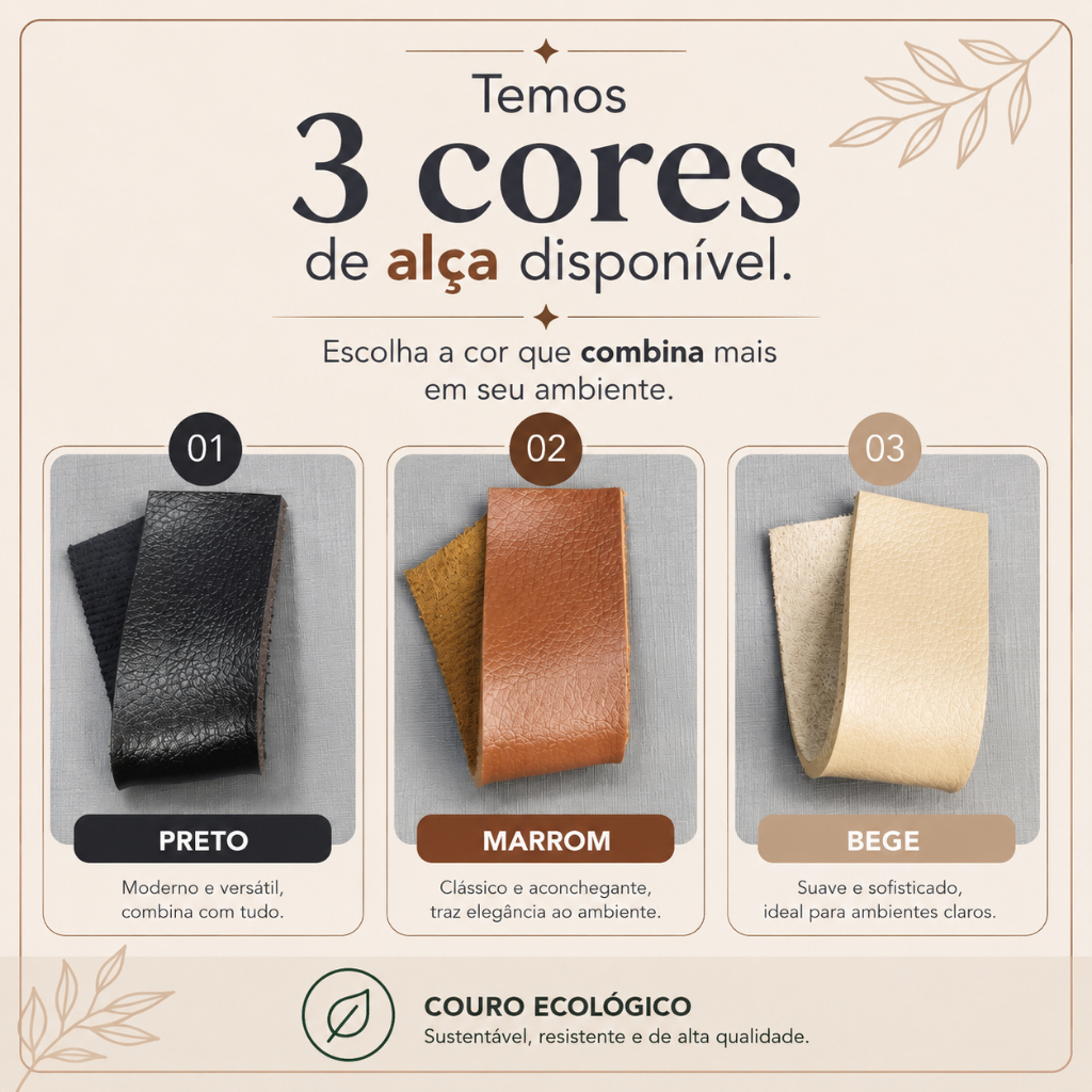 Espelho Orgânico Com Alça de Couro Ecológico Decoração Banheiro Sala Varias Medidas · foto 2