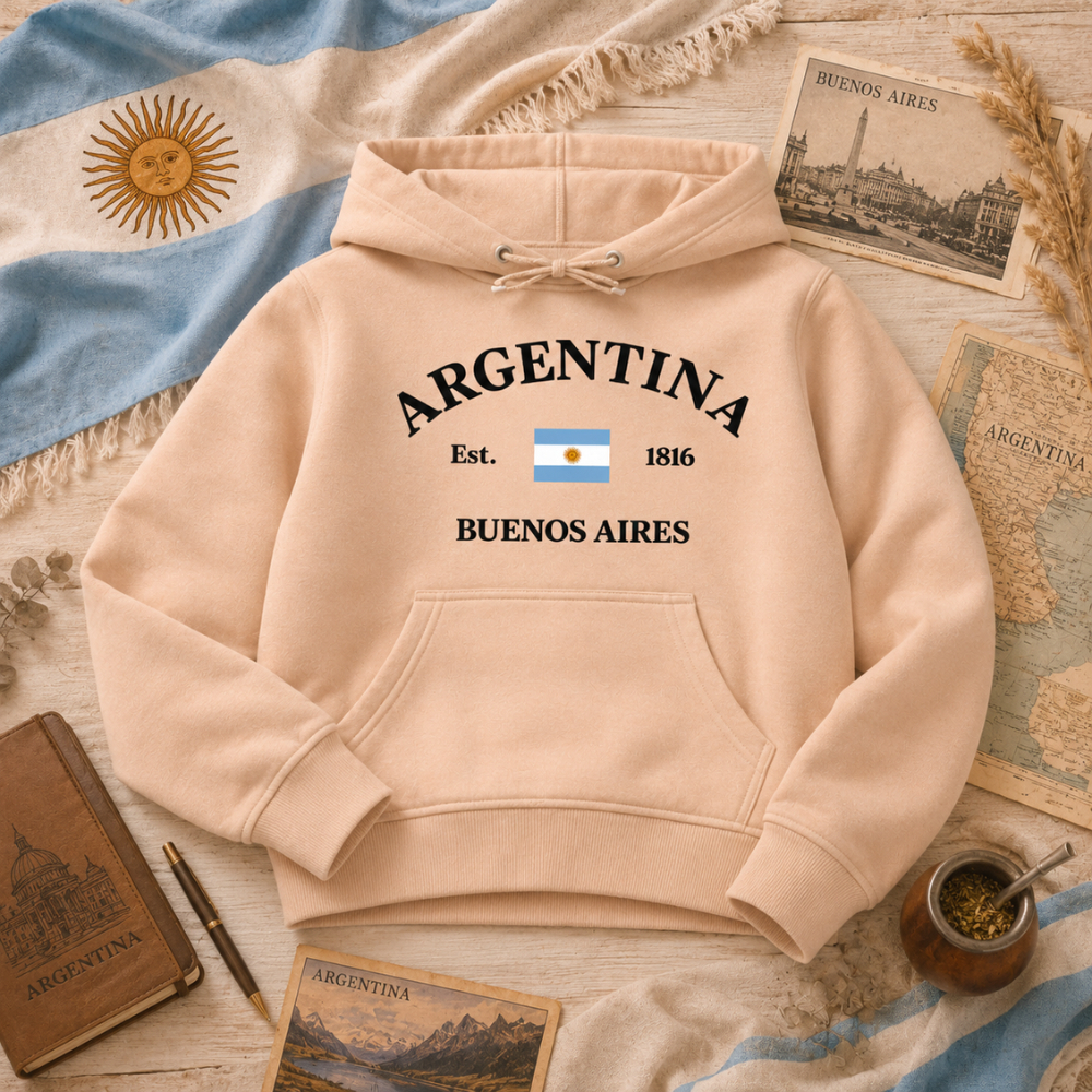Moletom Canguru Infantil Argentina Buenos Aires Flanelado Grosso Conjunto Inverno Premium Unissex