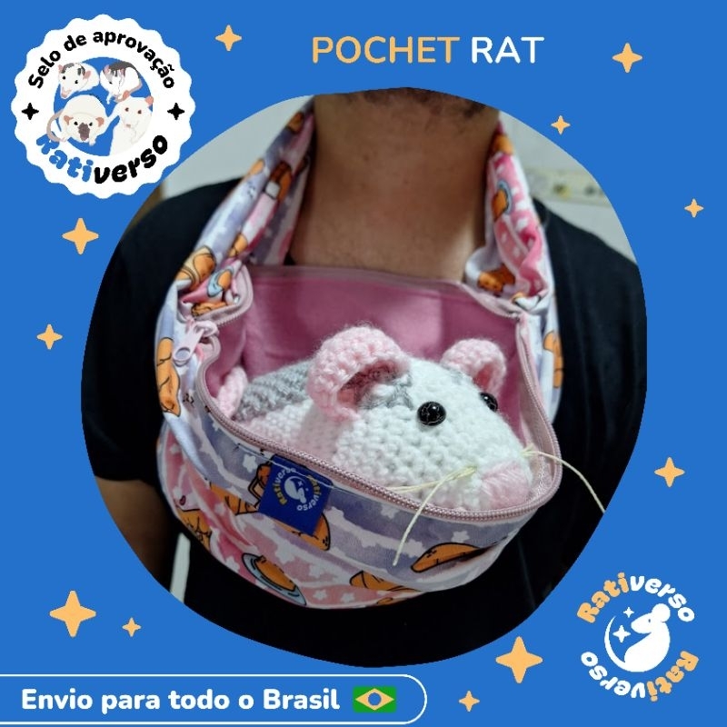 pochet rat rati.verso, bolsa de pescoço para ratos twister e pequenos roedores