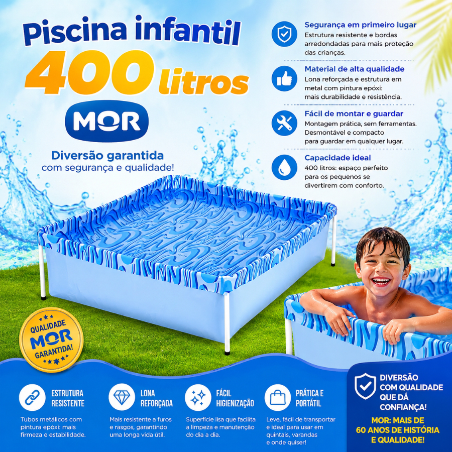 Piscina infantil 400 litros Mor 1,15m x 1,06 m x 33cm