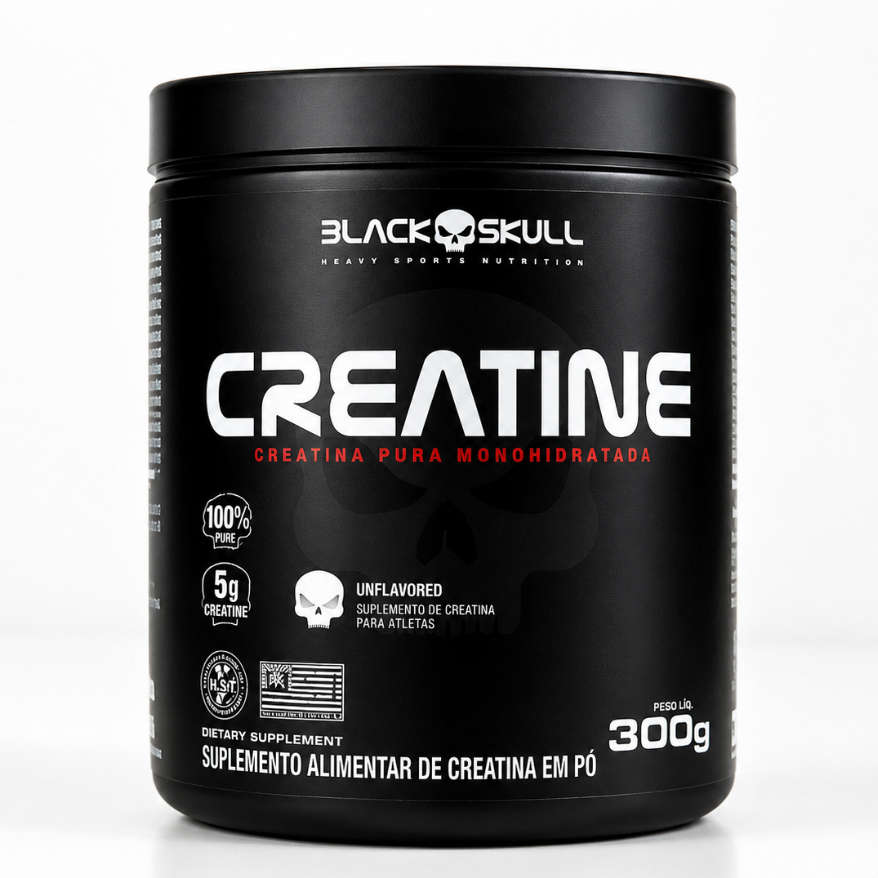 Creatina Monohidratada Black Skull 300g Creatine Pura Original