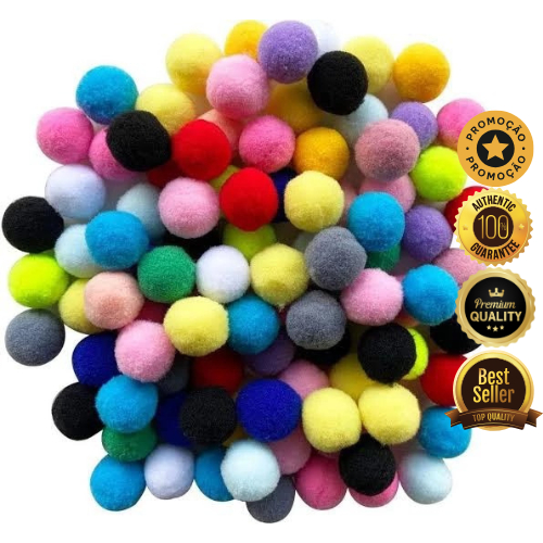 Kit até 500 Mini Pompons Coloridos 14mm – Ideal para Artesanato, Festas, Artes, Apliques e Laços
