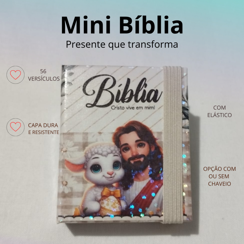 Mini Bíblia Cristã Capa Dura | 56 Versículos | Lembrancinha Religiosa | Batizado | Casamento | Crisma | Namorados