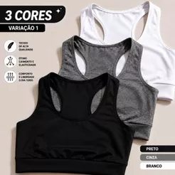 Kit 3 Top Fitness Feminino Academia Treino Roupas Esportivas Femininas Nadador
