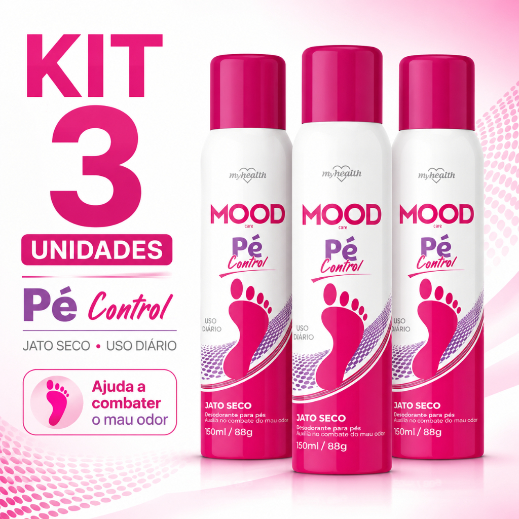 Kit 3 Desodorante Pes Feminino Mood 150ml Jato Seco Antiodor Frescor Duradouro