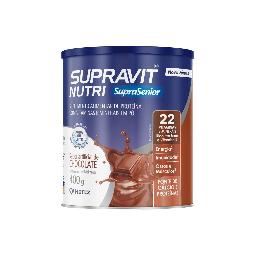 Supravit Nutri Suprasenior Sabor Chocolate 400g Vitaminas e Minerais para idosos - Hertz