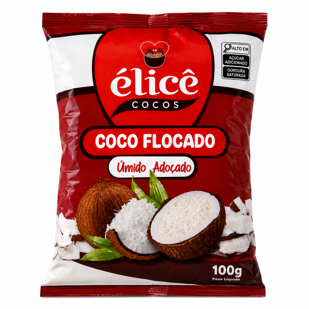 Coco Flocado Adoçado 100g - Élicê