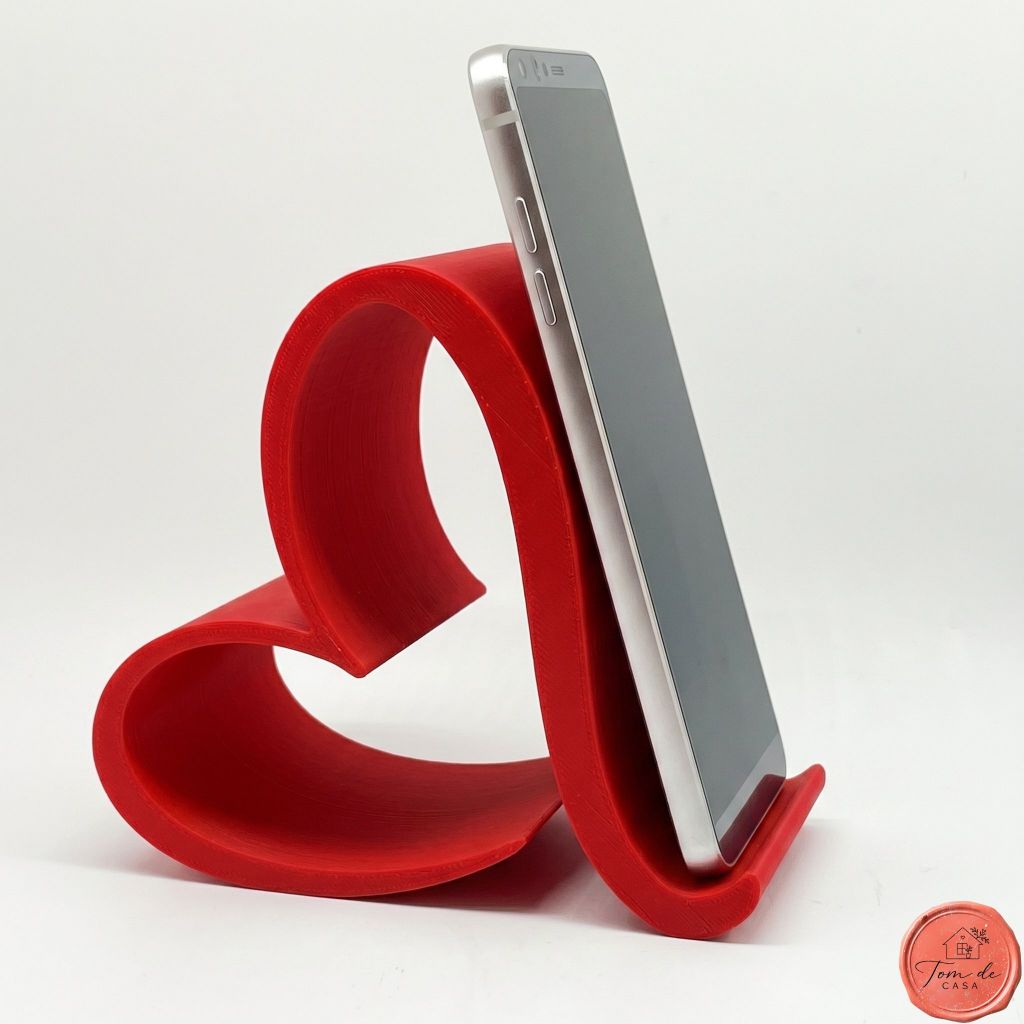 Suporte de Celular Coração para Mesa Organizador Cabeceira Porta Smartphone Kindle Robusto presente dia dos namorados