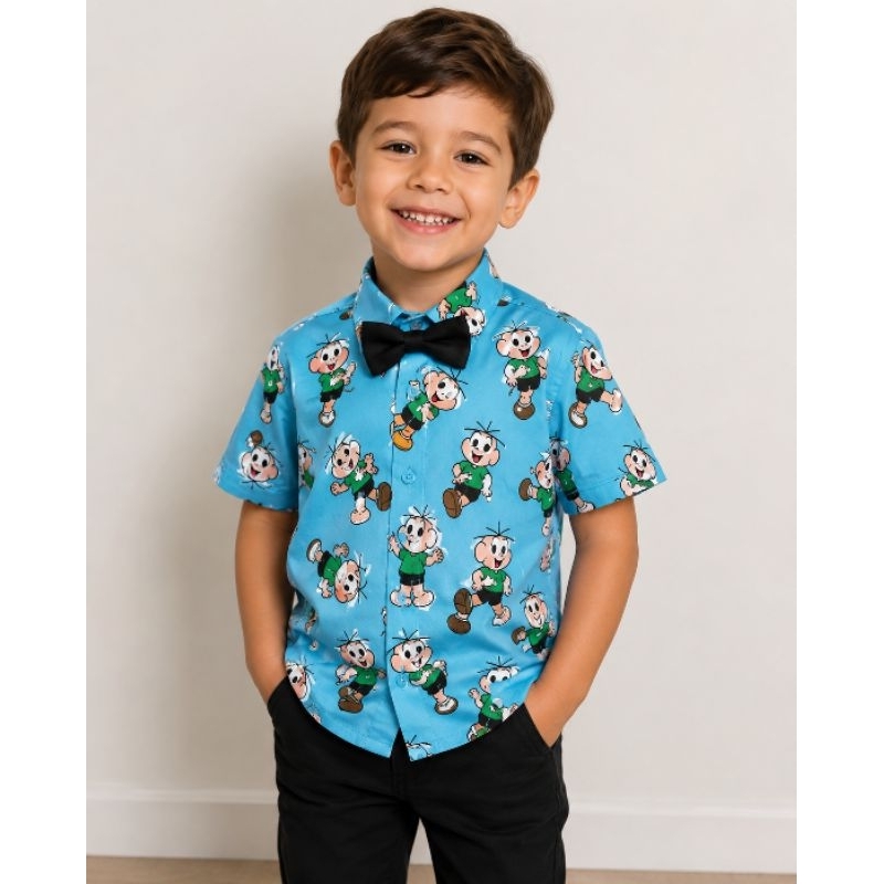Camisa social cebolinha turma da Mônica tam 1.2 anos 2.3 anos e 3.4 anos