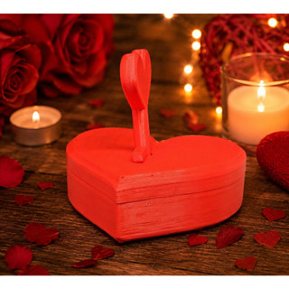Coração Com Chave Dia Dos Namorados Decoração 3D Caixa Love Romântica Presente Criativo Impressão 3D