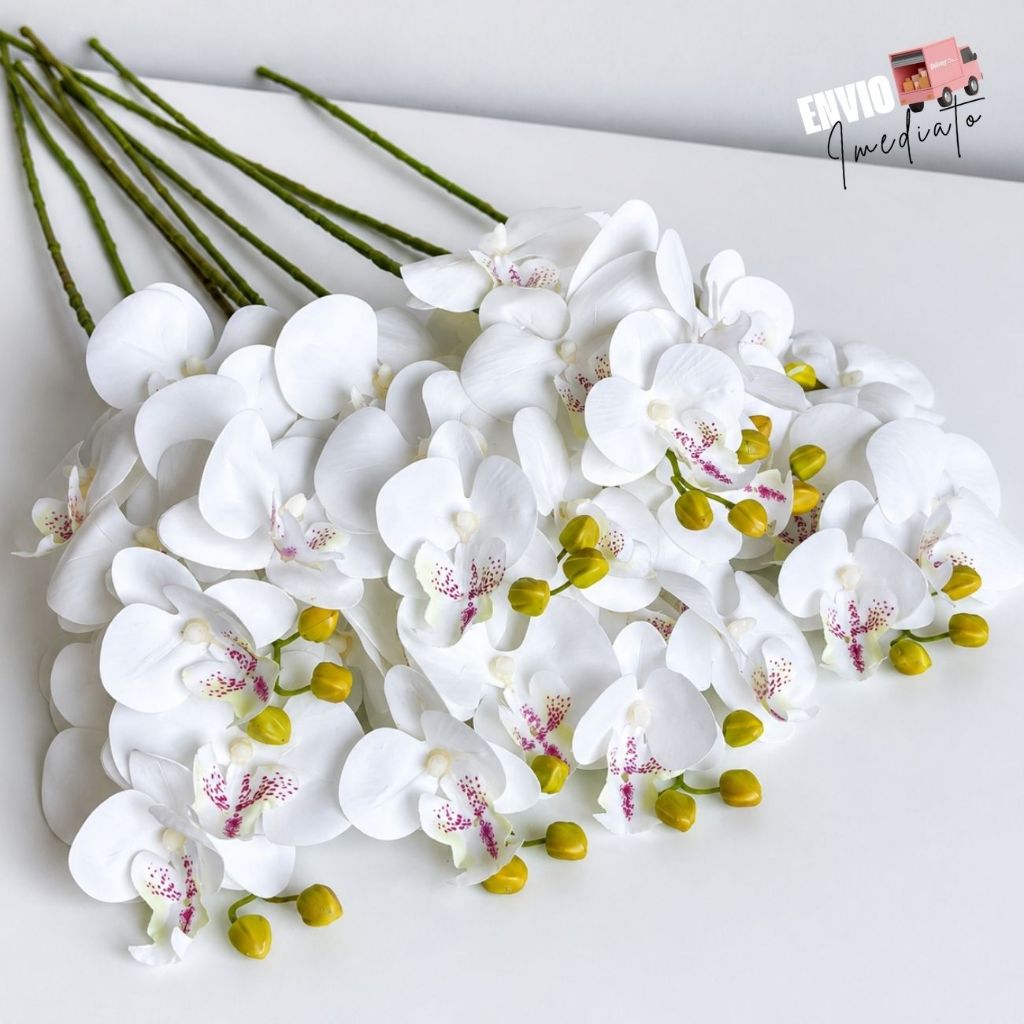 Haste de Orquídea Flores Artificial Decorativa Flor Grande Tipo Borboleta Realista Decoração