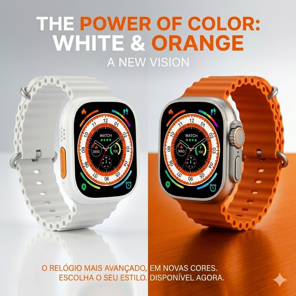 Smartwatch Ultra 9 Ultra Big Película proteção Chamada Bluetooth, cor laranja, prata, Lançamento.