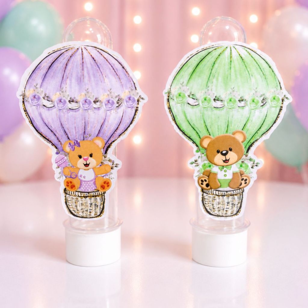 Apliques para Tubetes Chá Revelação Verde e Lilás fraldas - festa infantil - lembrancinhas personalizadas - tags tubetes
