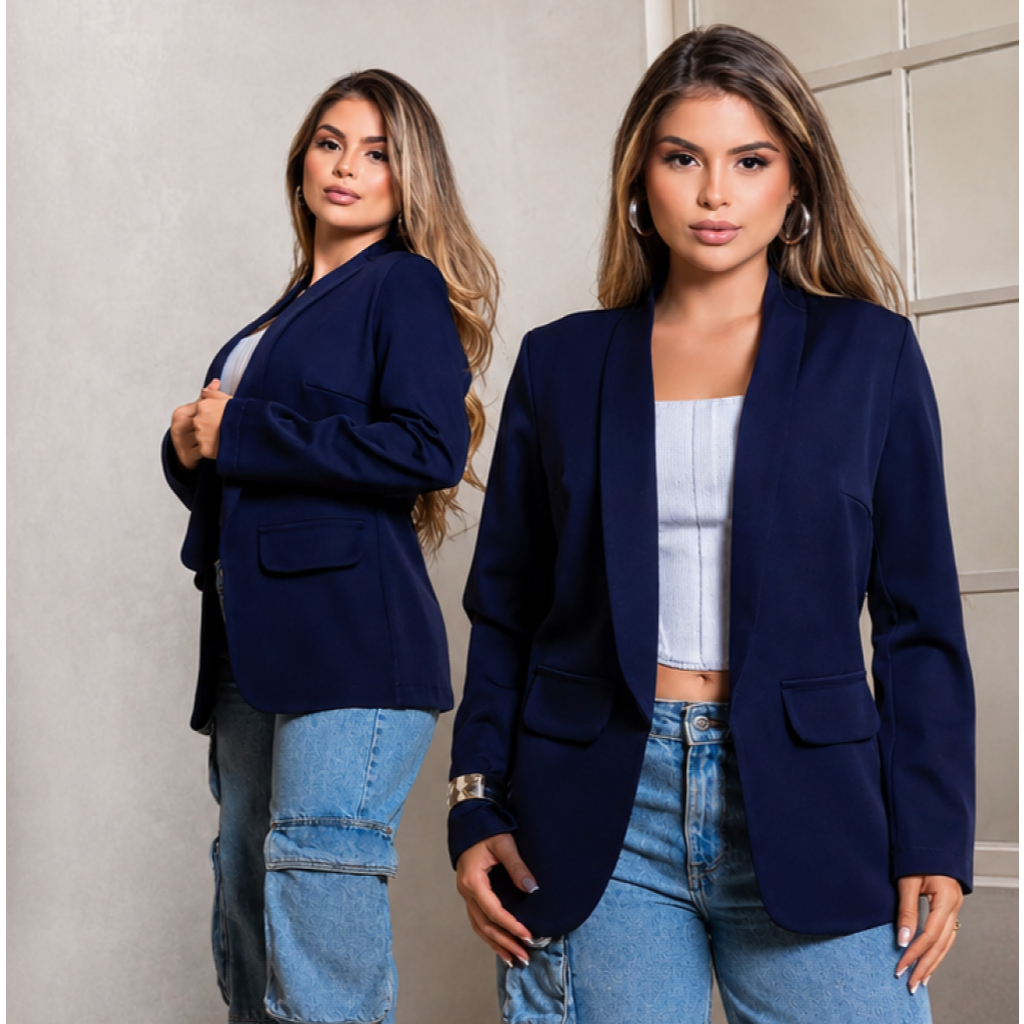 Blazer Feminino Alfaiataria Casual Social Sport Elegante Atemporal