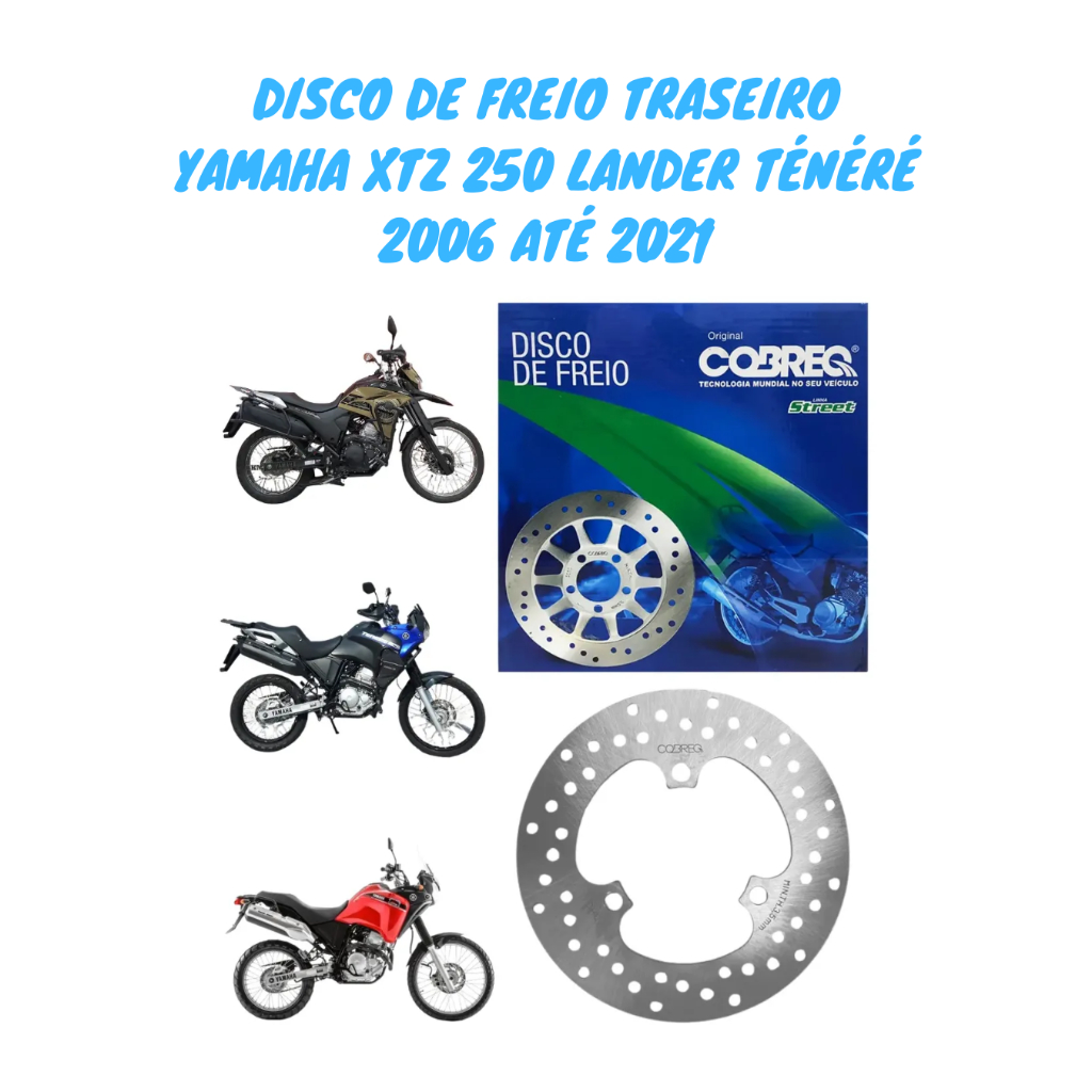 Imagem Disco de Freio Traseiro Yamaha XTZ 250 Lander e Tenere 2006 até 2021 Original Cobreq
