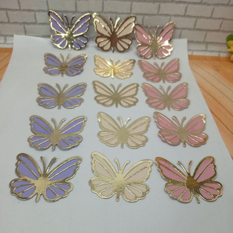 Borboletas Vasada Dourada - JARDIM ENCANTADO,JARDIM DAS BORBOLETAS,Lembrancinhas & Apliques ,topo para Bolo