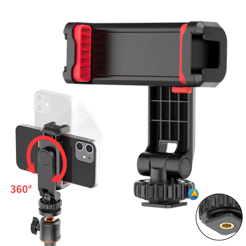Suporte de Celular Portátil Modelo Garra Universal Leve e Resistente Serve Para Tripé Estúdio ou Uso Móvel