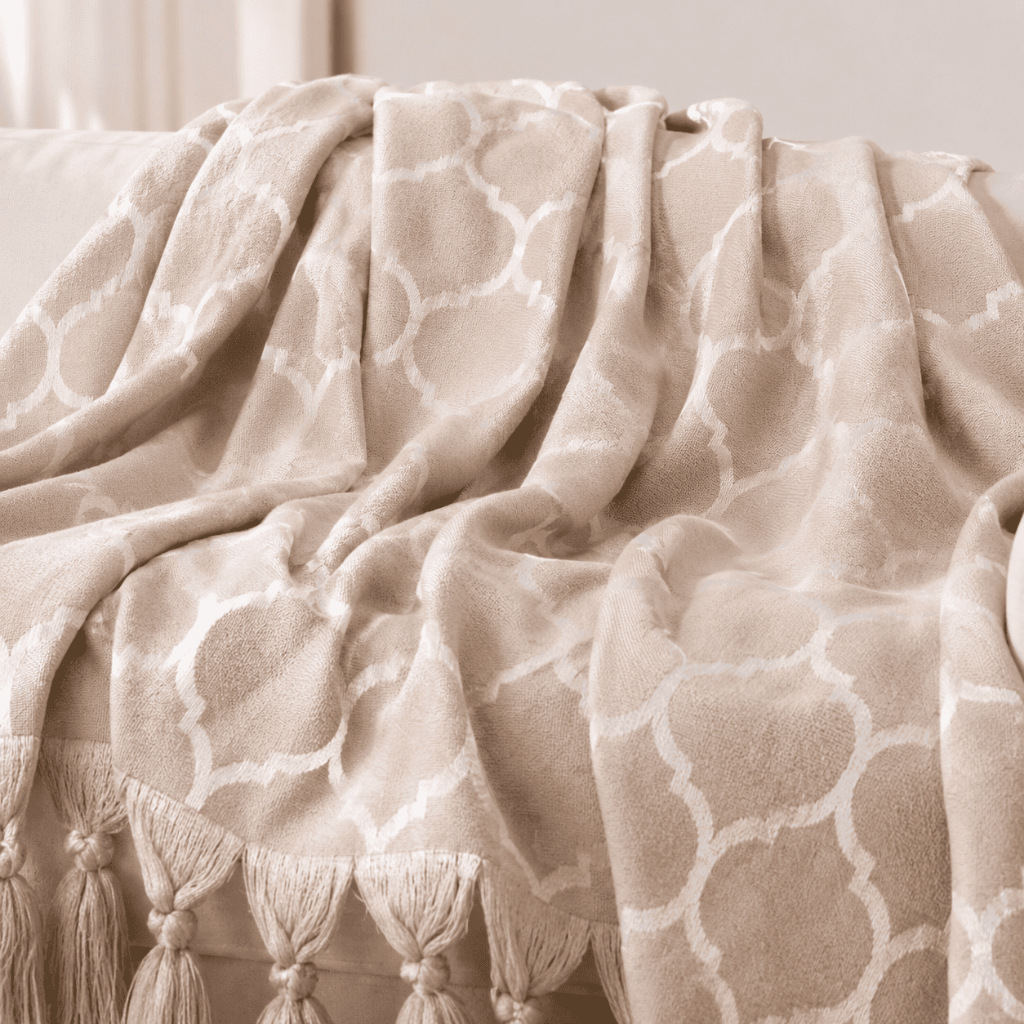 Xale Manta Para Sofá Retrátil Gigante Jacquard 2,50x2,80 Luxo Premium
