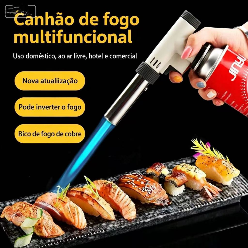 Maçarico Culinário Manual para Doces Carnes e BBQ