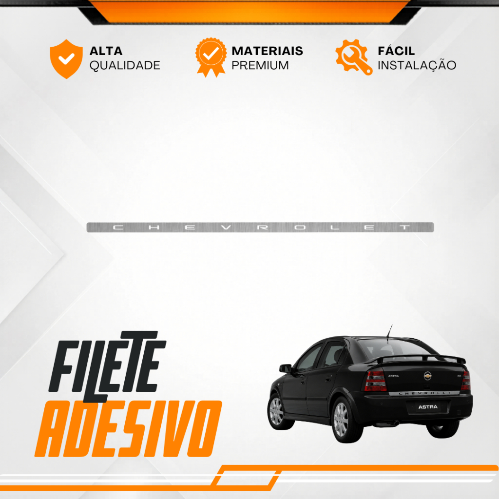 Filete Adesivo Porta Malas Astra Hatch Chevrolet Prata