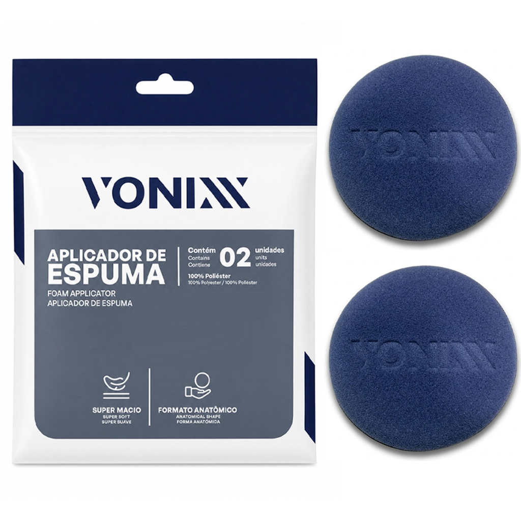 Kit 2 Aplicadores Espuma Super Macia 100% Poliéster Vonixx