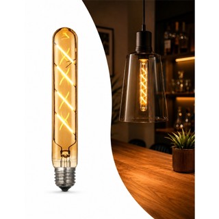 Lampada Filamento Led T30 4w Retrô 2500k Bocal Soquete E27 Bivolt Vintage Luz Quente Âmbar Decoração Estilo Retrô