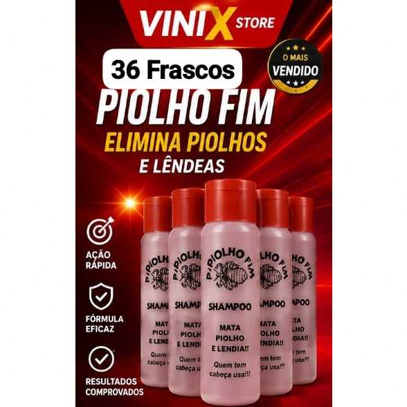 Shampoos ANTIPIOLHOS - 36 FRASCOS - Uso Familiar