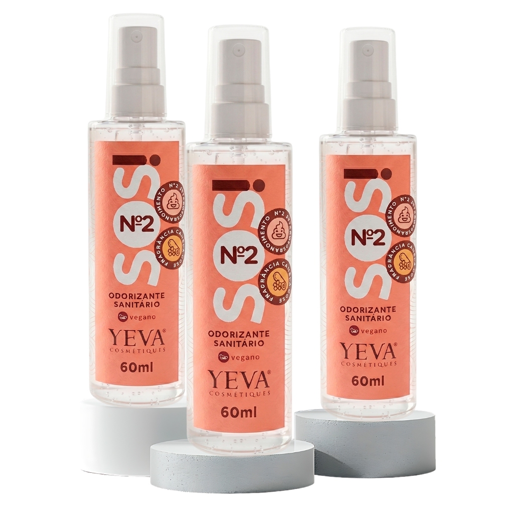 Kit 3 Spray Bloqueador de Odores SOS N2 Multiuso (Vaso Sanitário, Lixeiras, Carros) - Canela Doce