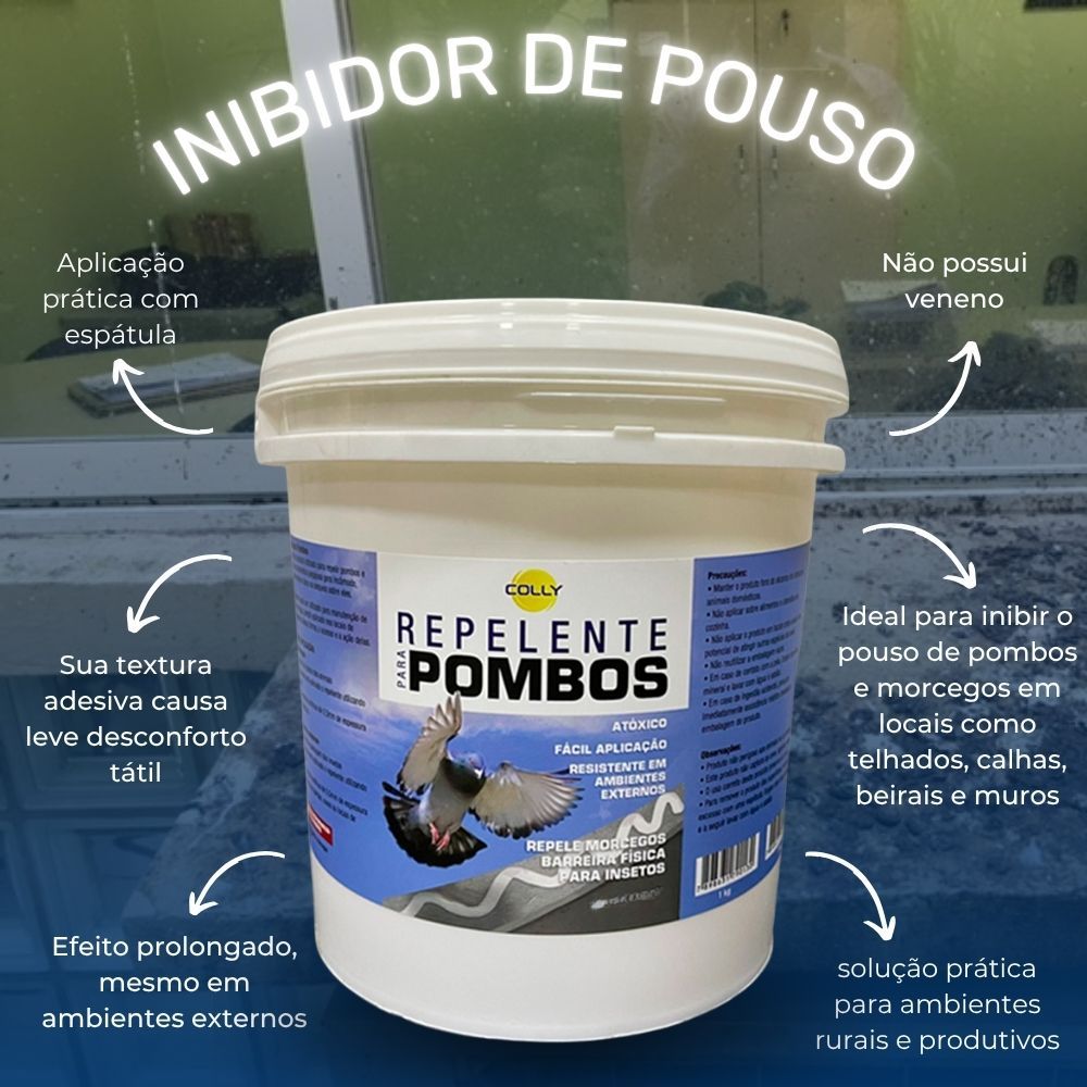 Gel Repelente para Pombos 3kg – Barreira Física Inibe Pouso