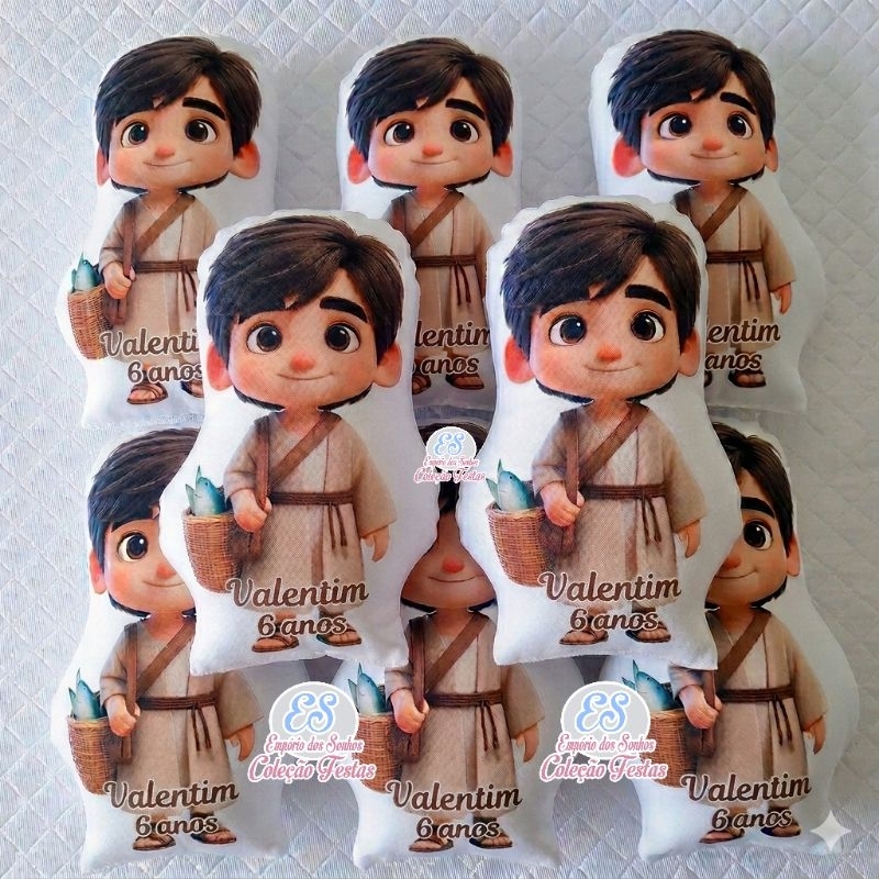 Almofada Tú és Pedro 20cm personalizadas para lembrancinha de aniversário festa batizado