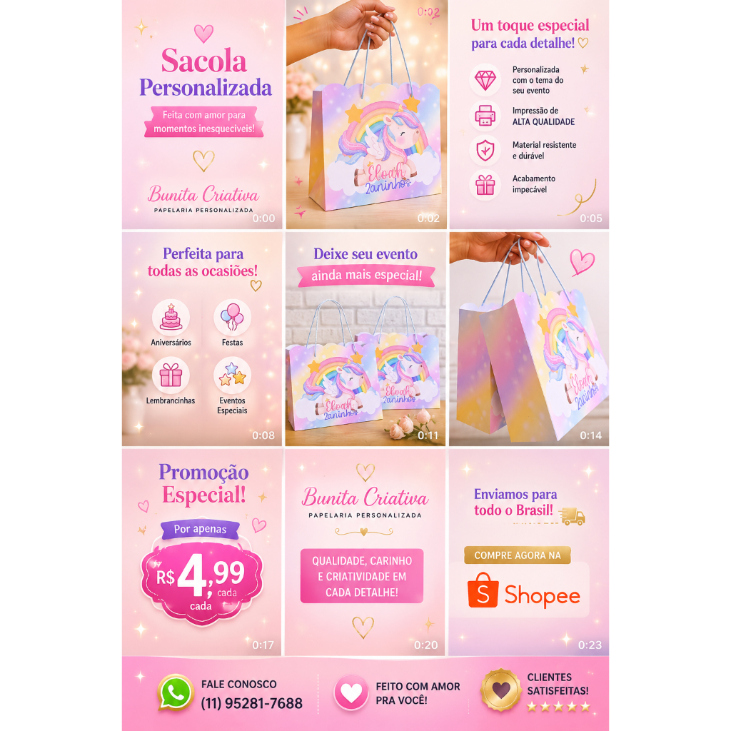 Sacolinha Personalizada  | Lembrancinhas | Aniversário | Sacola Surpresa