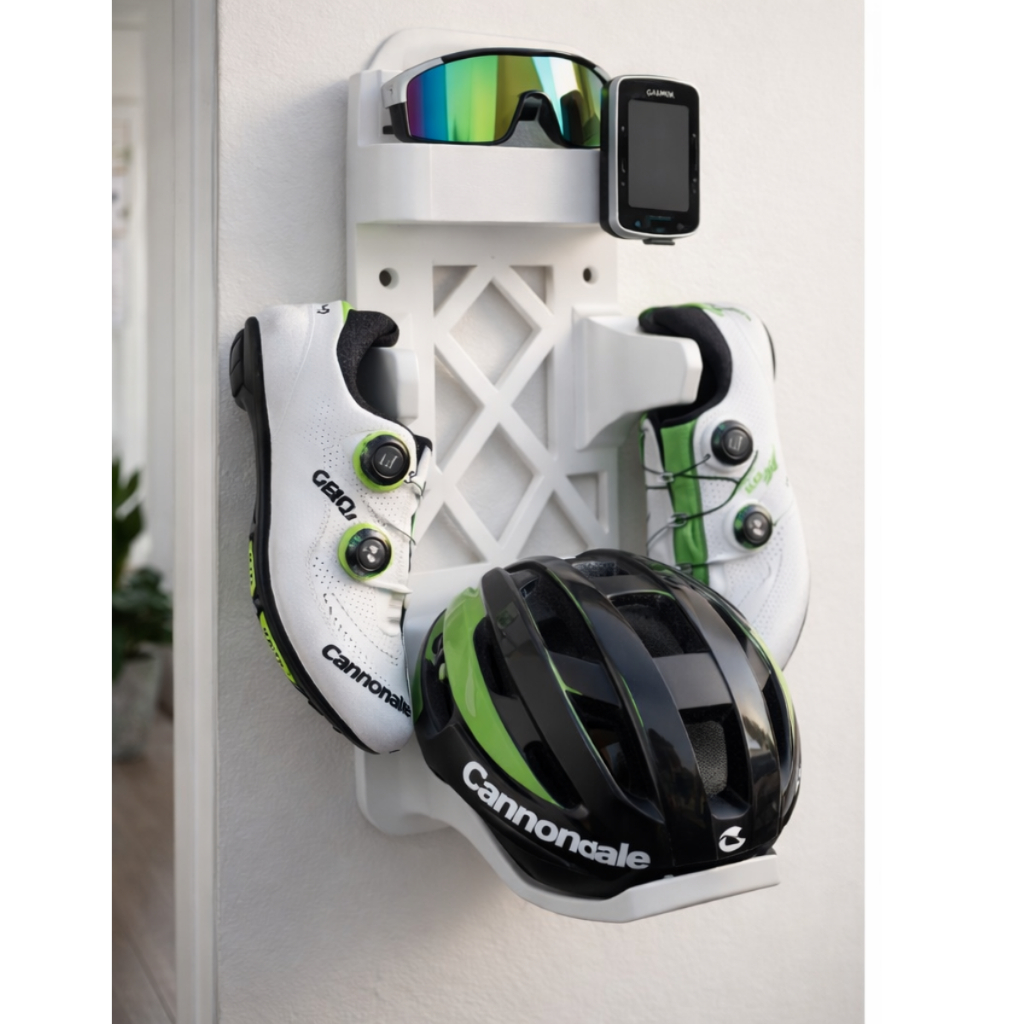 Suporte de Parede para Capacete CORES Sapatilha Óculos GPS Garmin IGPSports e Similares Ciclismo Bike Organização