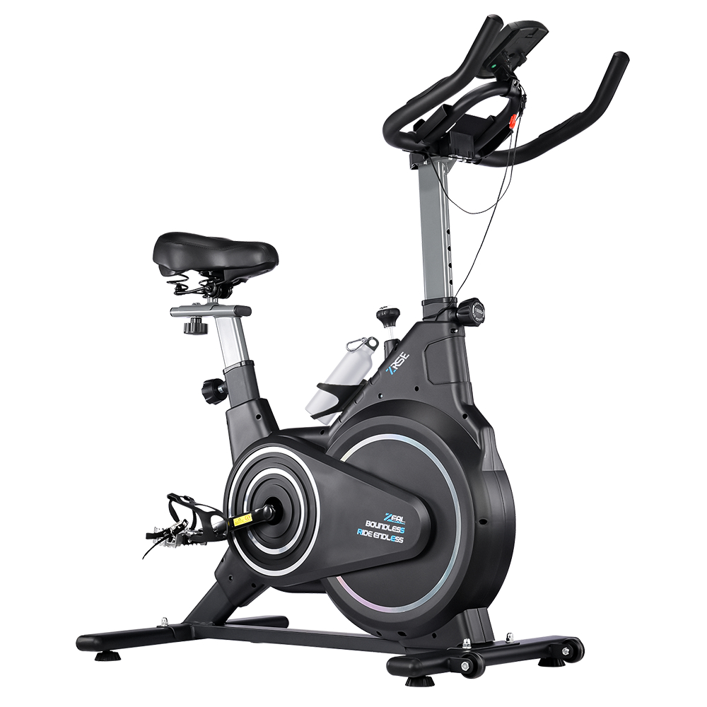 Bicicleta Spinning Ergométrica Silenciosa Roda Inércia 10kg e Monitor Cardíaco, Suporta até 150kg
