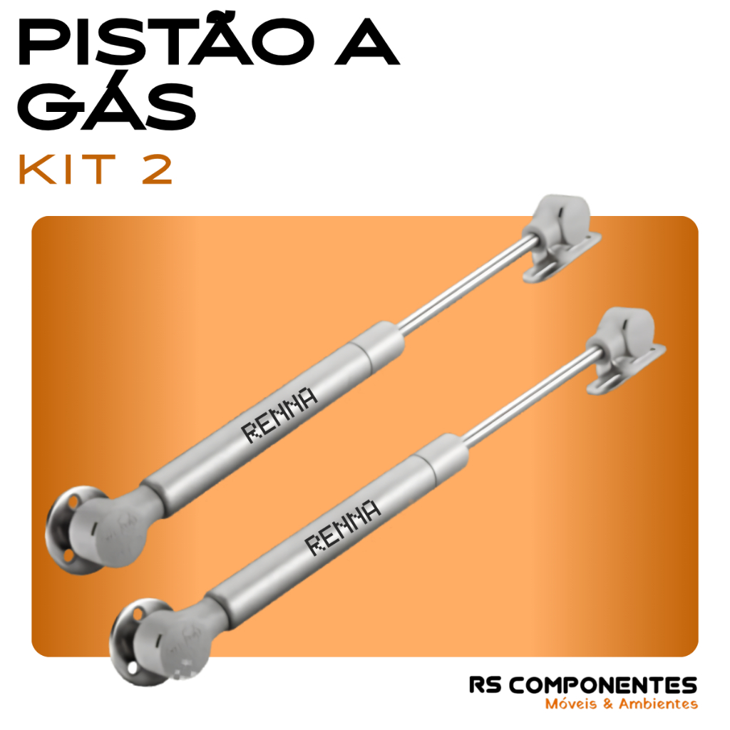 Kit 2 Unidades Pistão A Gás Móveis Armários 60N ou 80N Amortecedor Renna