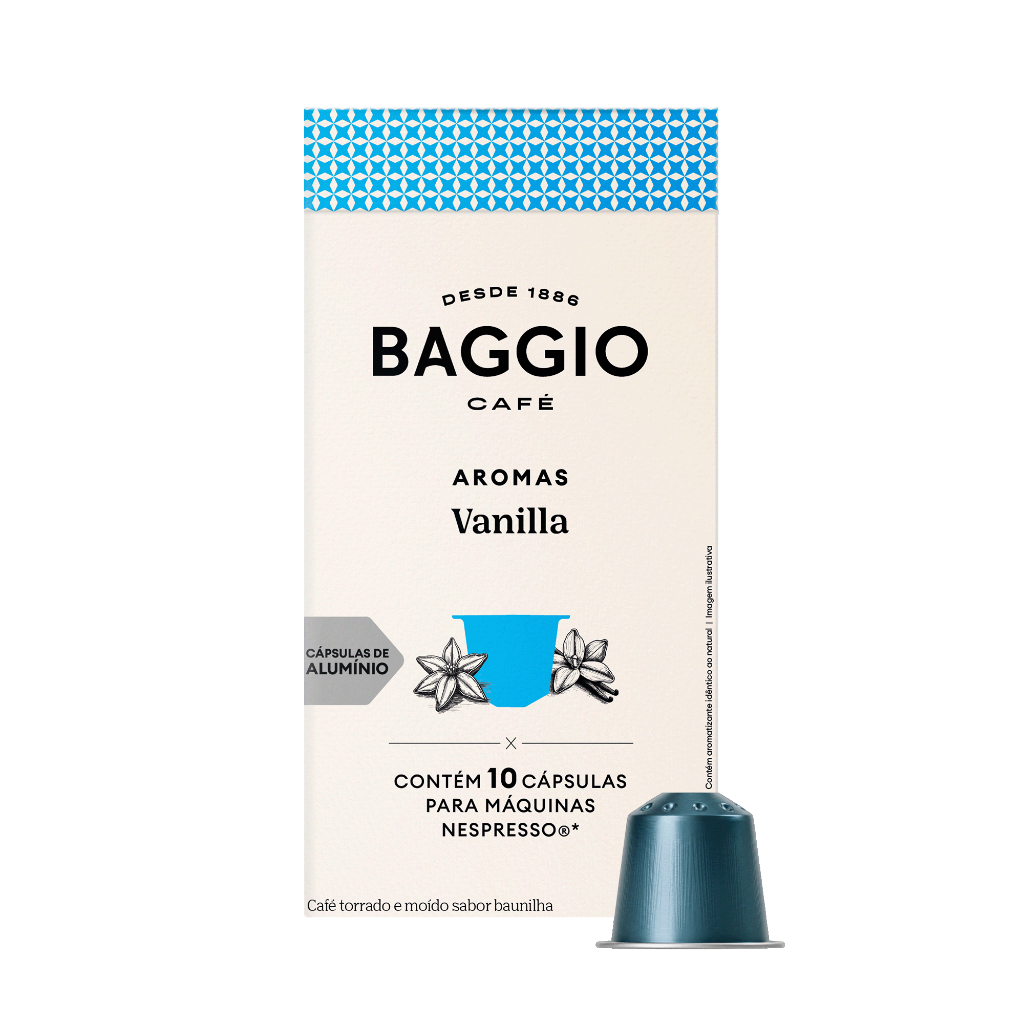 Baggio Café - Cápsula de Café Aromas Vanilla Compatível com Nespresso® - 10 unidades.