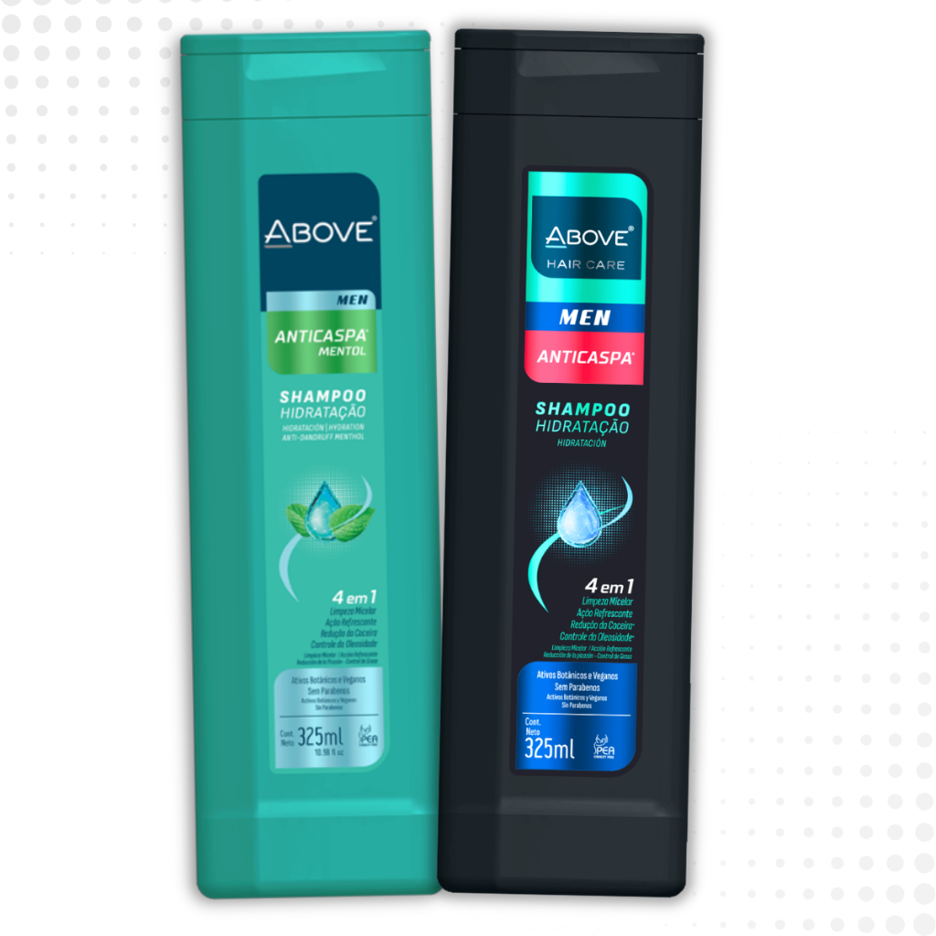 Shampoo Masculino Anticaspa Mentol ou Hidratação 325ml Above Men