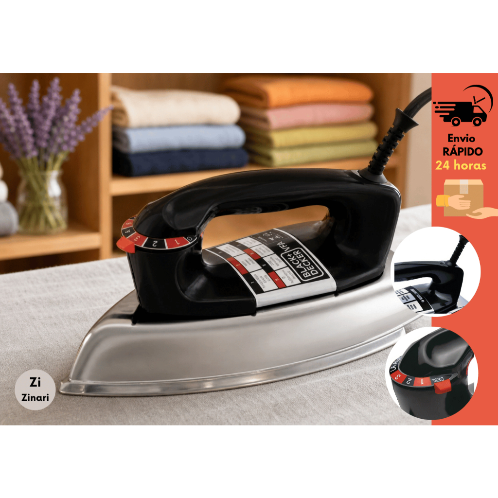 Ferro De Passar Roupas Black Decker Elétrico Antigo Preto VFA1110TM2