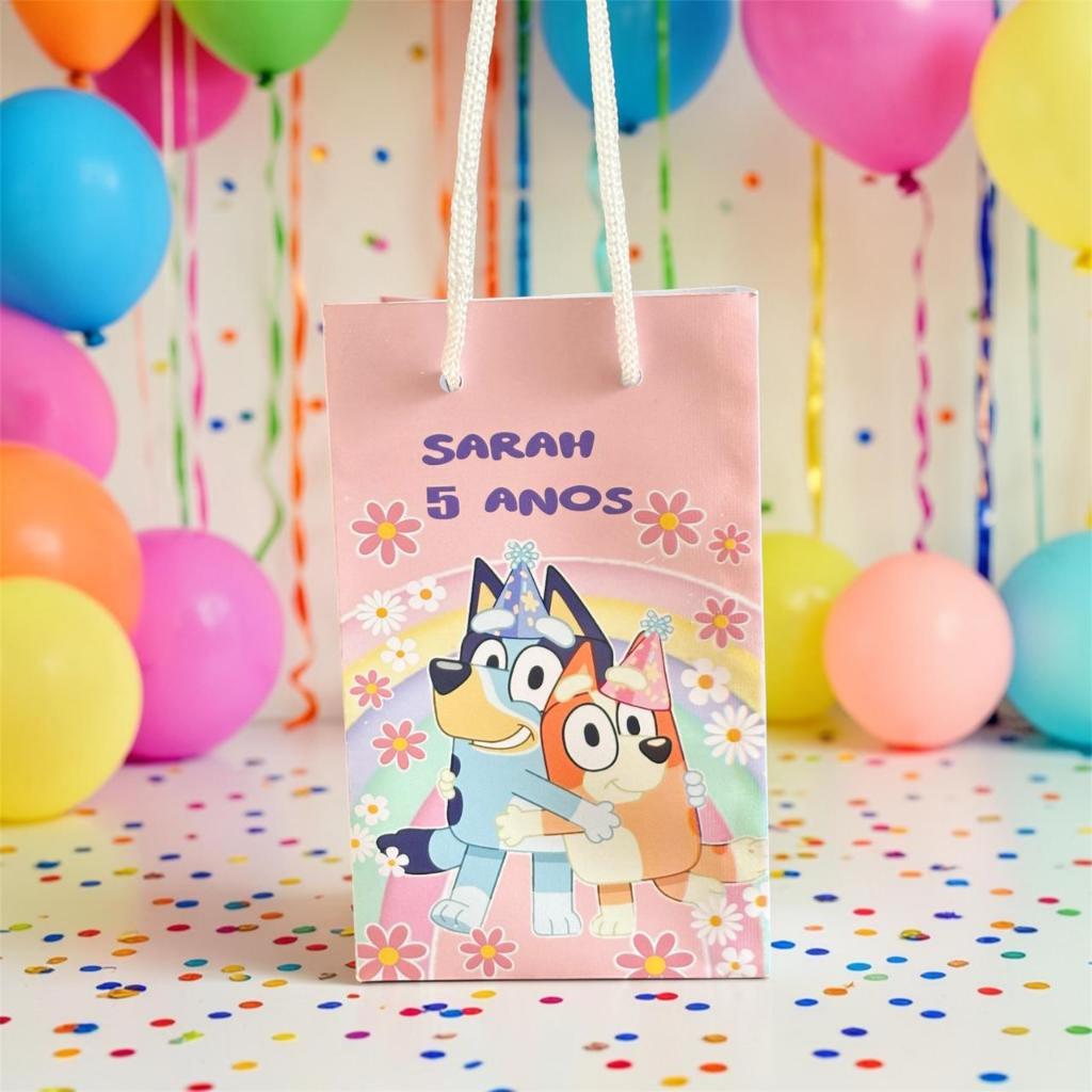 SACOLINHA SURPRESA PERSONALIZADA BLUEY E BINGO- LEMBRANCINHA FESTA  ANIVERSÁRIO BLUEY
