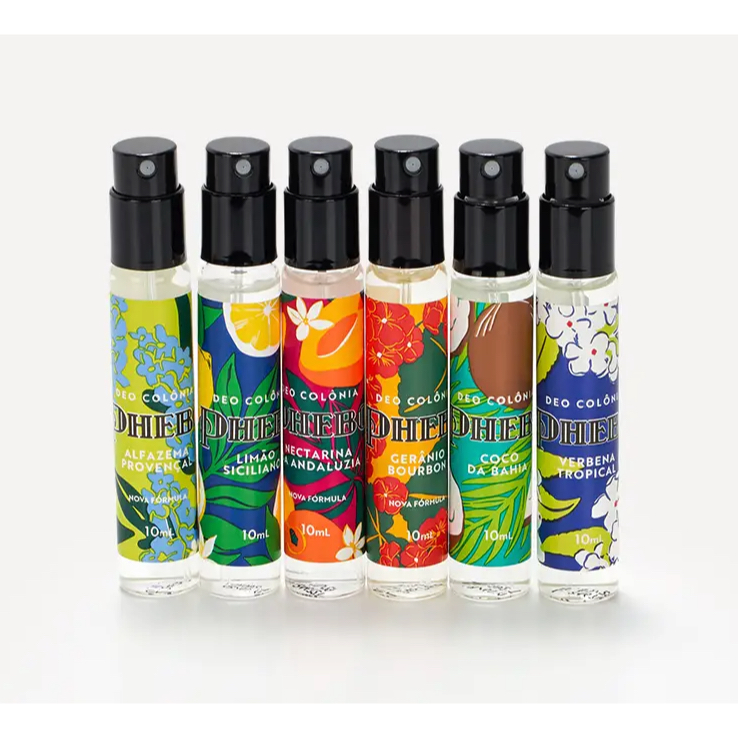kit Coleção Colônias Origens Phebo - Limão Siciliano, Nectarina, Gerânio, Coco, Verbena, Alfazema