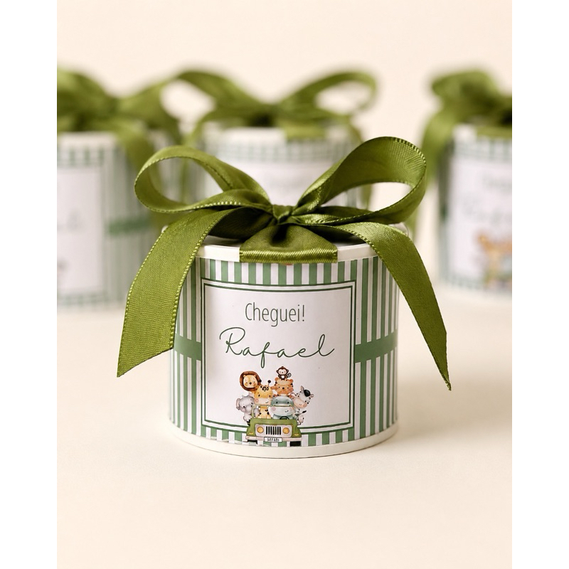 Kit tubolatas personalizadas SAFARI • Lembrancinha maternidade | chá de bebê • 5x6 Fazemos qualquer tema
