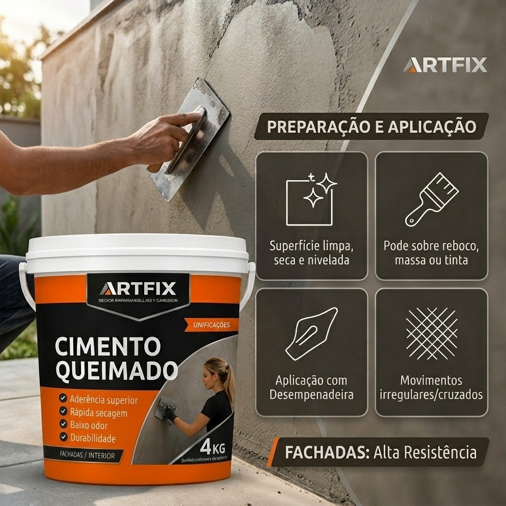 Efeito Cimento Queimado para PAREDES E PISOS 4 KG - chão - paredes - pisos - interno e externo · foto 2