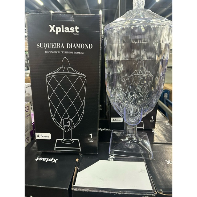 Suqueira de acrilico Diamond 5L - Elegância e Praticidade com Design Sofisticado e Torneira Prática