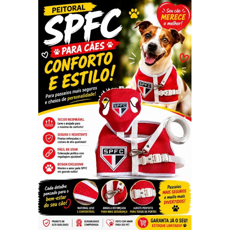 Colete com Guia + Boné São Paulo