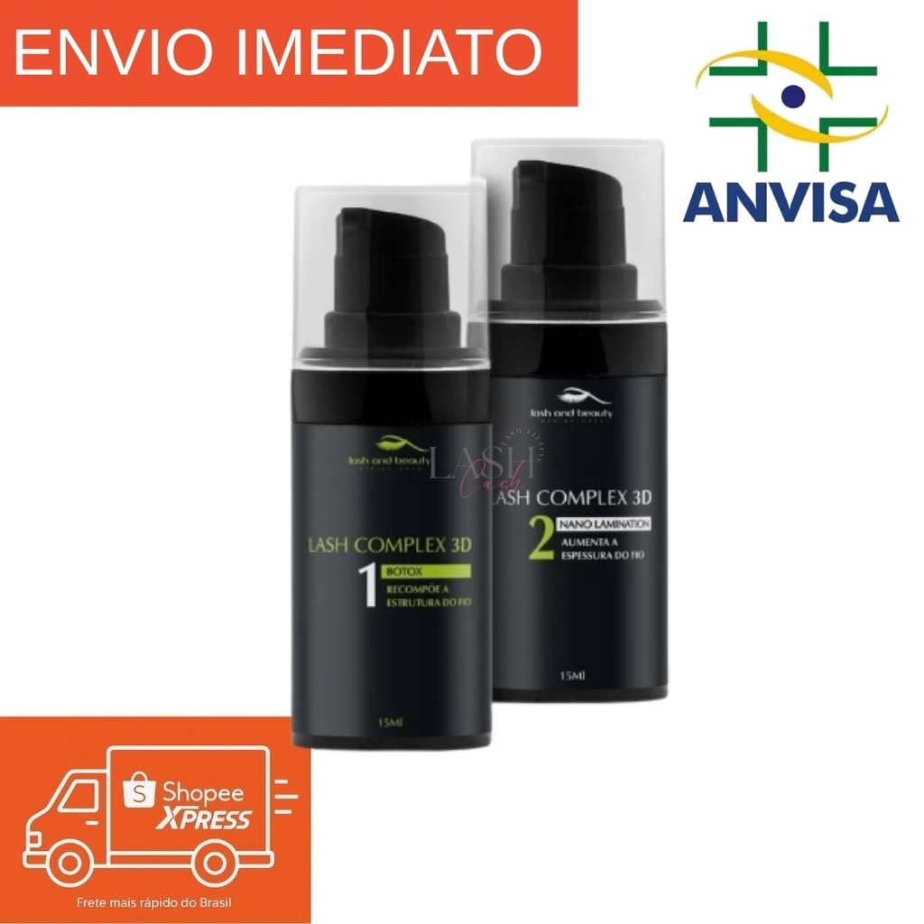 Lash Complex 3d Passo 1 e Passo 2 - Cílios e Sobrancelha 15ml Lashlifting Browlamination