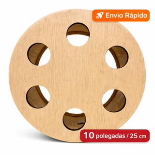 Carretilha De Pipa Madeira 10 Polegadas Com Catraca Resistente