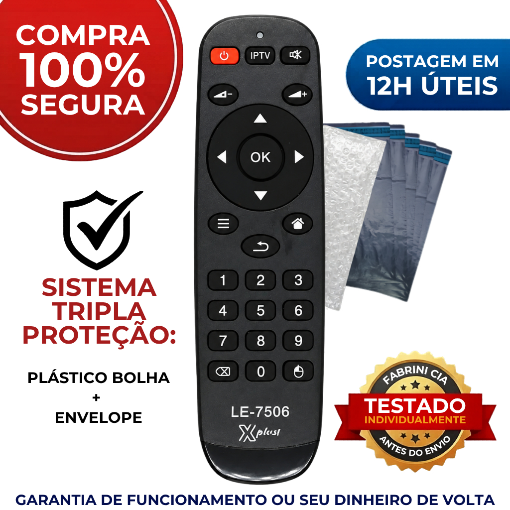 Controle Remoto Compatível LE-7506 - Qualidade Premium - Envio Rápido - Produto bem embalado