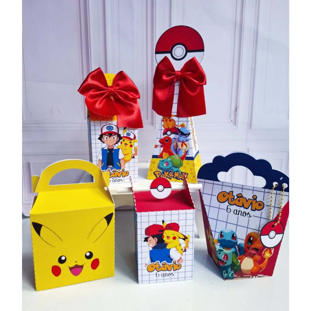 kit caixinhas PEGUE MONTE POKEMON PERSONALIZADA/Lembrancinhas para festa de aniversário