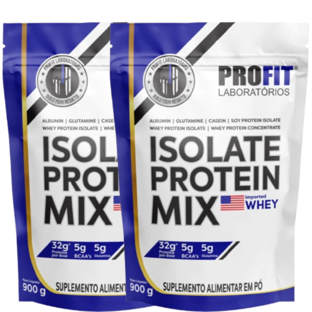 kit 2 Isolate Protein Mix Whey Protein 900g Profit Labs